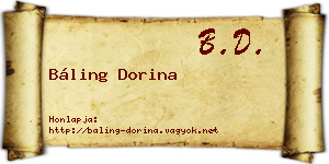 Báling Dorina névjegykártya