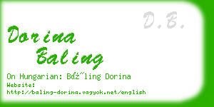 dorina baling business card